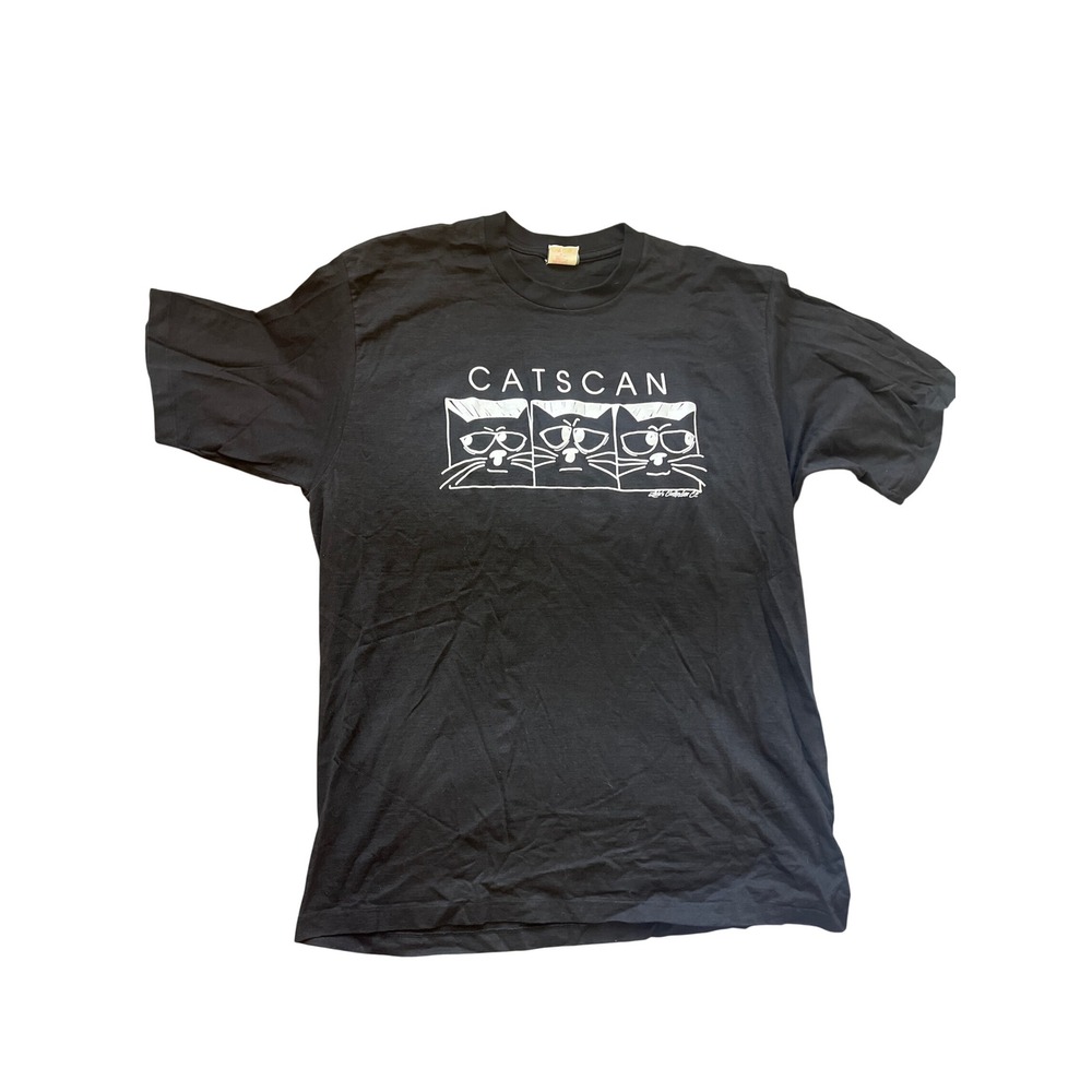 NWOT Vintage Tee "Cat Scan" by Lulu Cotheslime Co 100% Cotton Sz XL.